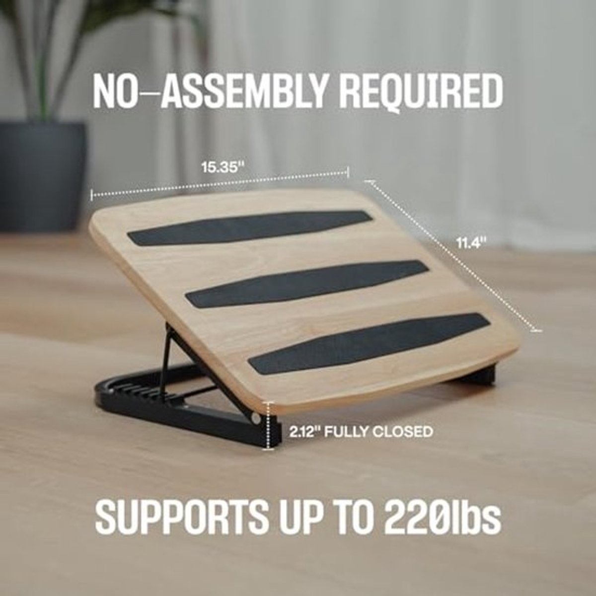Verstelbare ergonomische voetensteun voor bureau - 7 instelbare hoeken van hout