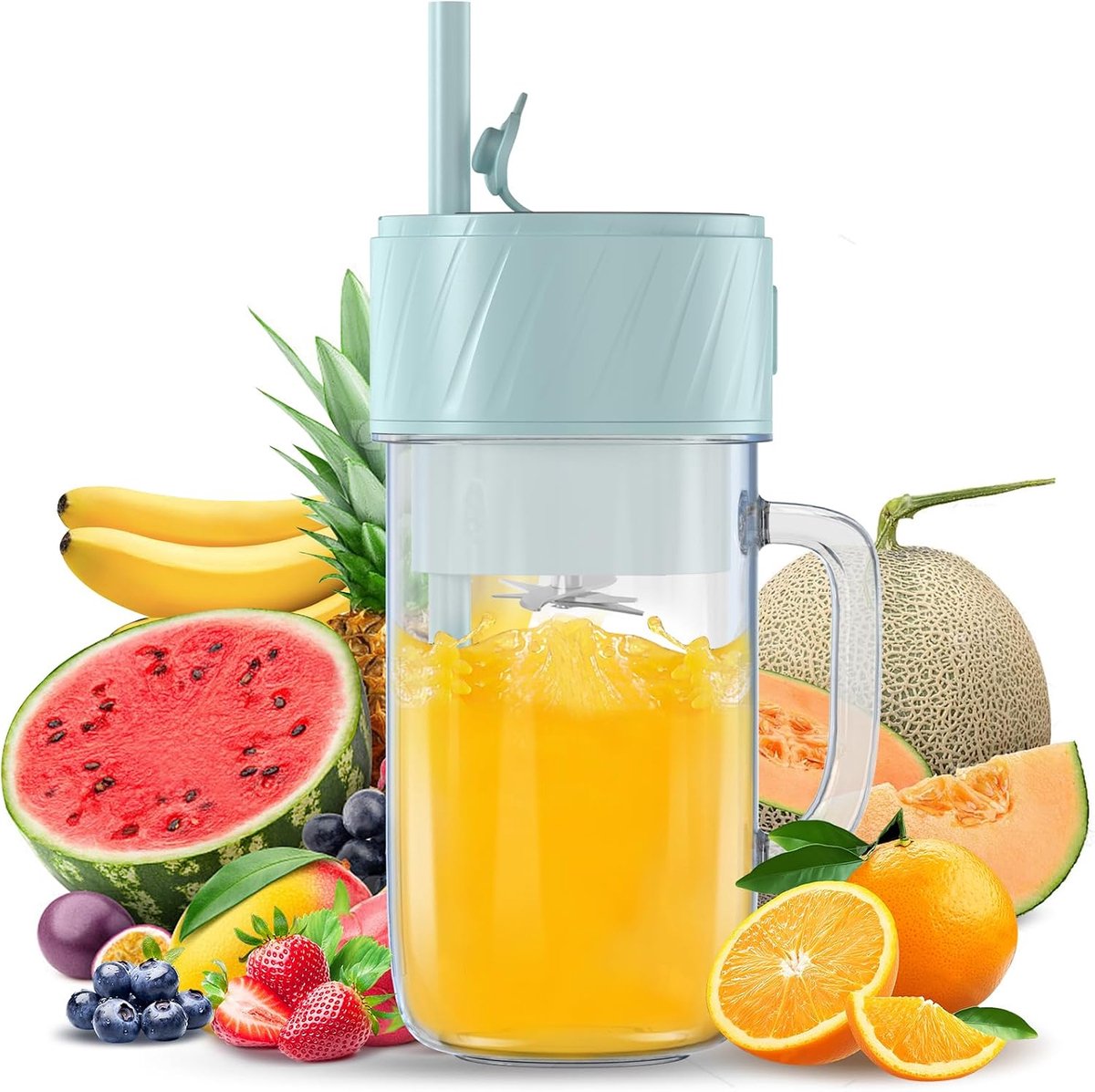 Smoothie Maker, Smoothie Mixer Klein, Mini Draagbare Blender, Draagbare Mixer USB, Smoothie Maker to Go, Blender 400 ml, BPA-vrij, PulseMotion &BlendPro technologie