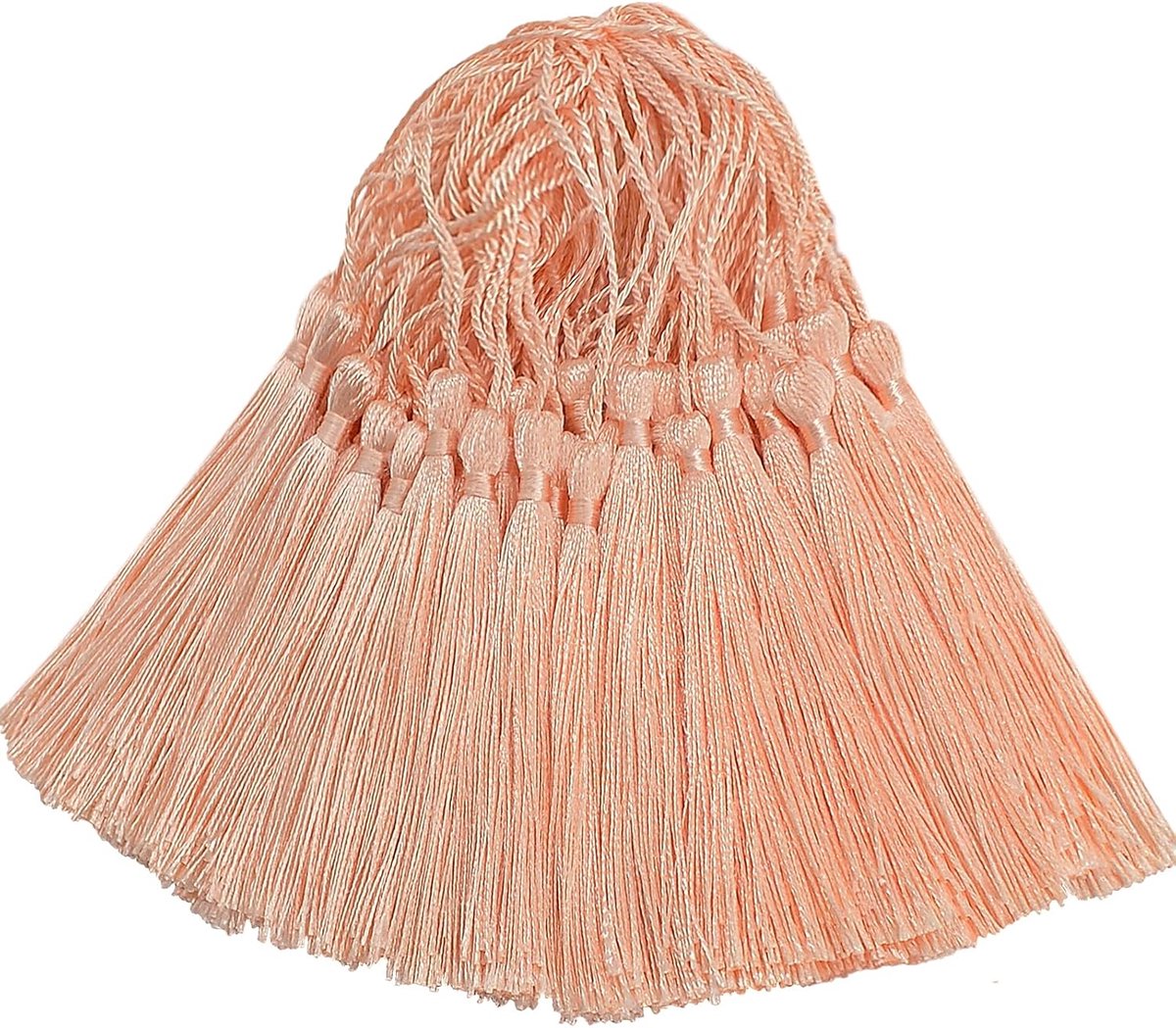 Kwastjes hangers handgemaakt doe-het-zelf knutsel-beige-rood