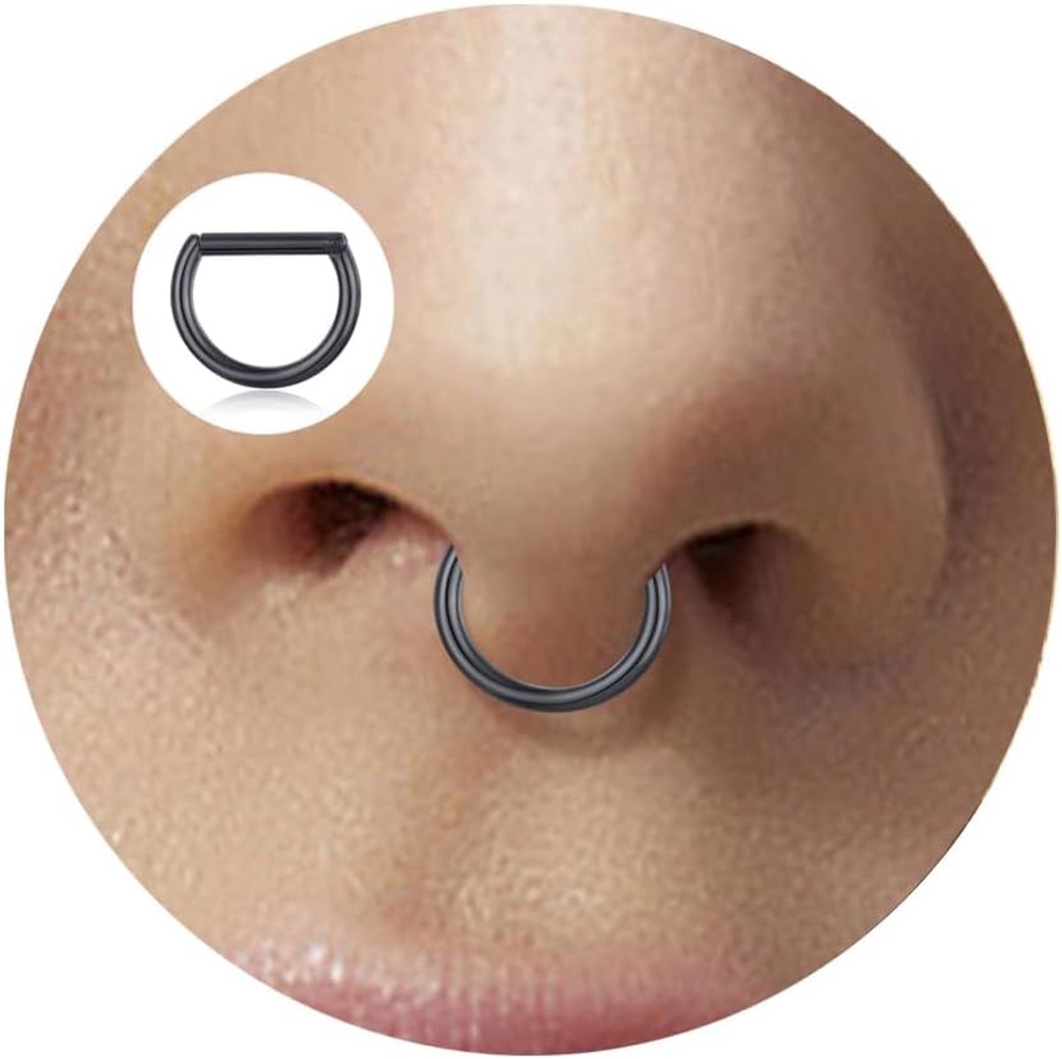Neuspiercing ring 16 g septum piercing chirurgisch staal daith conch piercing neusring goud zilver zwart segmentring clicker spetum ringen helix tragus rook piercings oor 6/8/10 mm