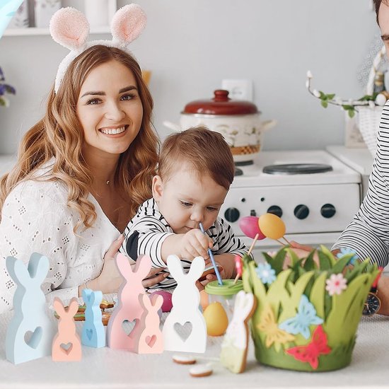 Mallen Bunny Candle Malls Zeep Mallen Siliconen Bakvorm Oren Konijn Mold voor Cake Chocolade Zeep Wax Kaarsen Pasen Geschenken Wit — afbeelding 5