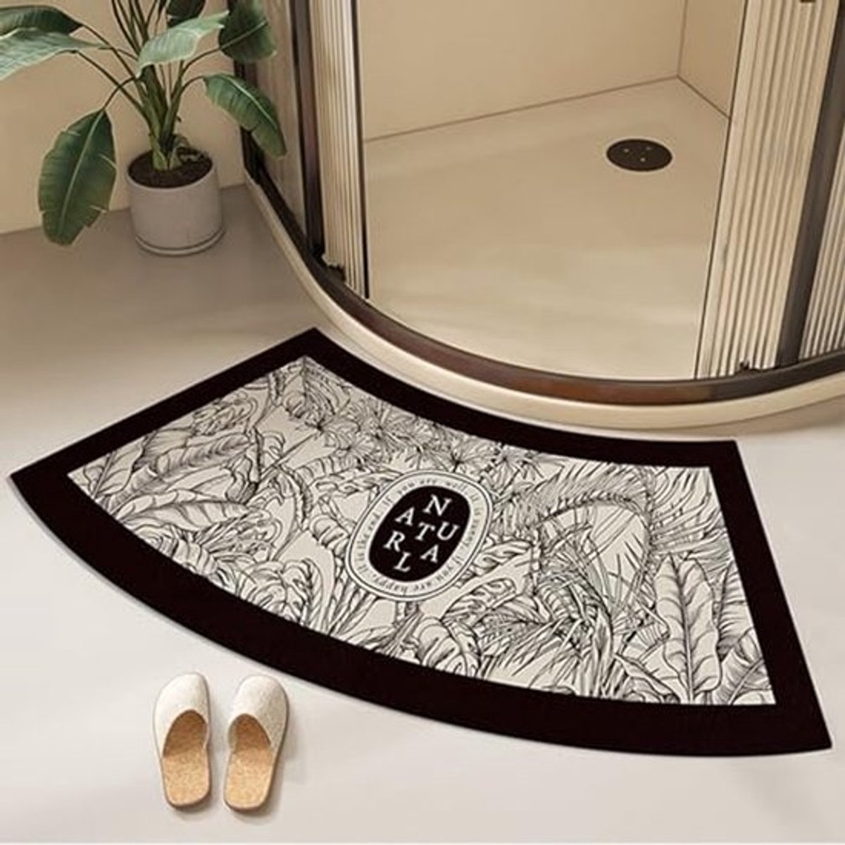 Hoekdouche Mat - Sneldrogend en Antislip Badmat voor Ronde Douche - Super Absorberend Microvezel - 45 x 100 cm