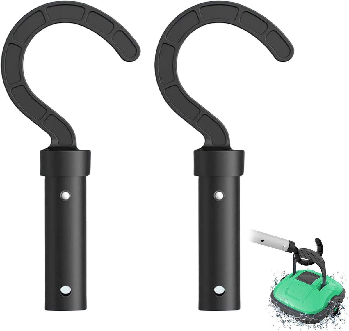 2 stuks haken voor zwembadrobots, accessoireshaken voor zwembadrobots, zwembadhaken voor stangen, compatibel met alle soorten zwembadreinigers, zwembad schoonmaak accessoires haken voor