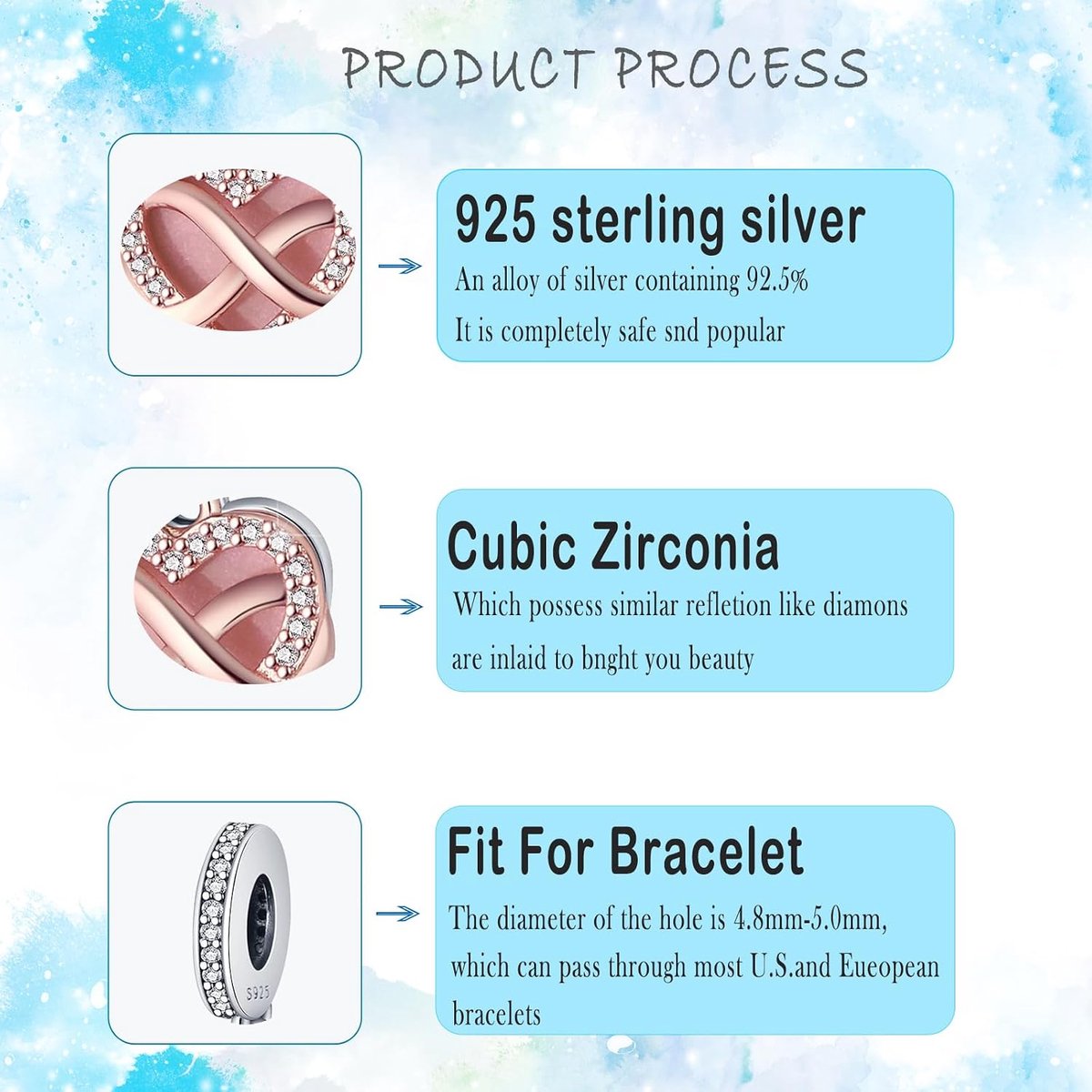 925 Sterling zilveren bedeltje past op Pandora Armbanden Ketting, Hangers DIY Sieraden Gift Voor Vrouwen (met een Spacer Bead Charms) — cadeau in Sieraden - foto 2