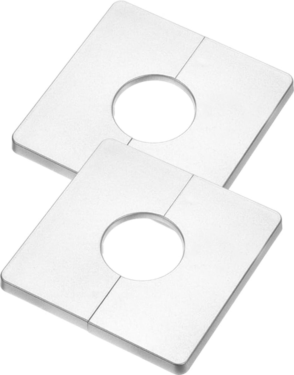 Radiatorafdekking, binnendiameter 22 mm, wandgatafdekking voor buizen, gedeelde flensen, vierkante platen, 2 stuks