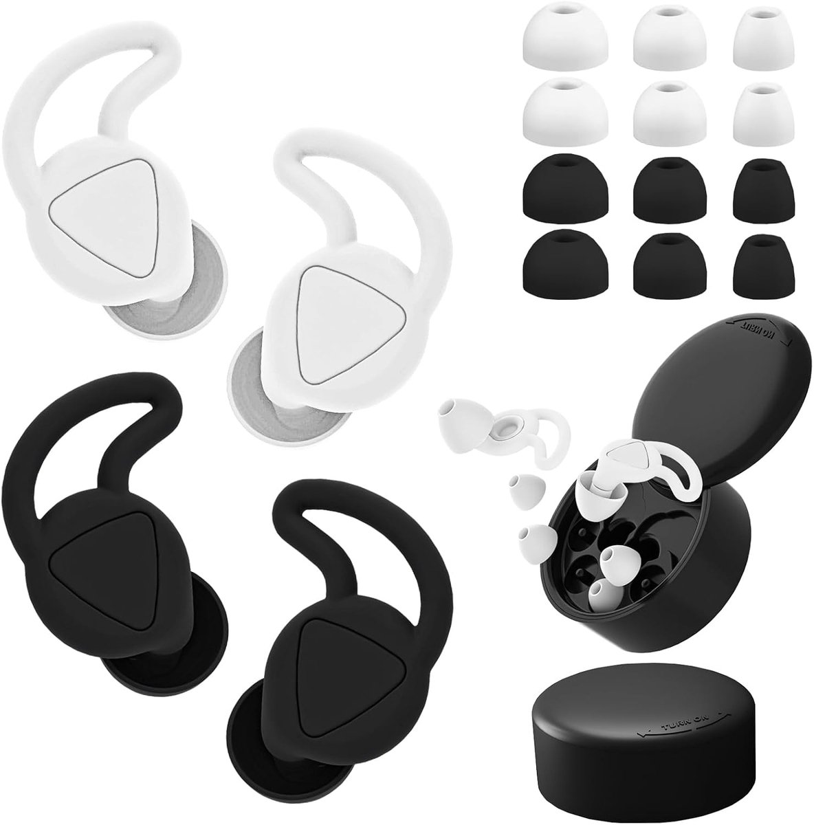 Oordopjes om te slapen, 2 paar, herbruikbare oordopjes voor lawaai, siliconen met oordopjes, S/M/L, geluidsreductie met 28 dB (SNR), voor slaap, concentratie, reizen, geluidsgevoeligheid