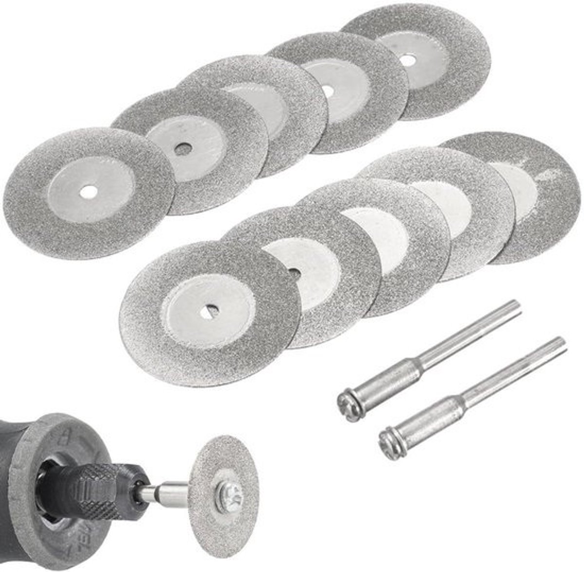 Allecto Plus - XENQITO Diamantschijven (30 mm) voor Dremel Rotary Tool Accessoires - Diamantschijven Mini Diamantschijf met 2 Stuks 3 mm Spantang voor Steen Glas Tegels Edelsteen Glas Steen.
