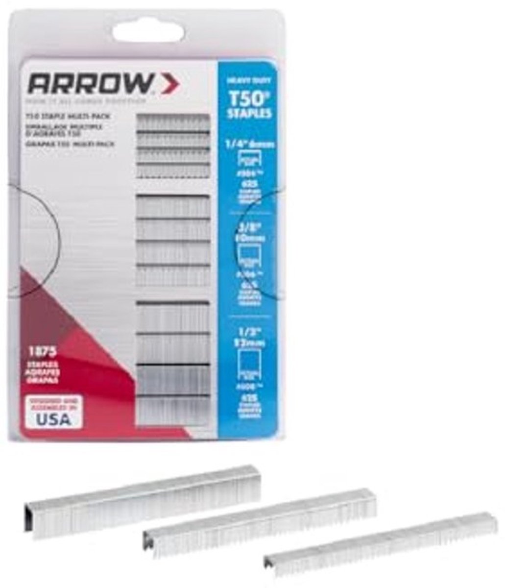 Heavy Duty T50 nietjes voor nietpistolen en nietmachines - Multipack met 1875 stuks, verschillende maten