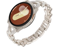 Band voor Samsung Galaxy Watch 9/8/7/FE/6/5 40 mm 44 mm, roestvrij stalen vervangende banden met bling strass dressy vrouwen