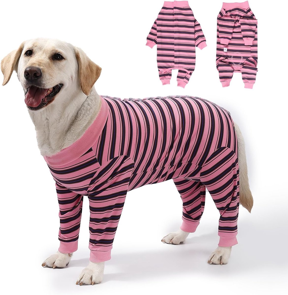 Herstelpak voor honden, chirurgisch pak voor huisdieren, medisch shirt voor vrouw en man, strepenpak voor bescherming tegen wonden, alternatief voor kegel en e-kraag, operatieve