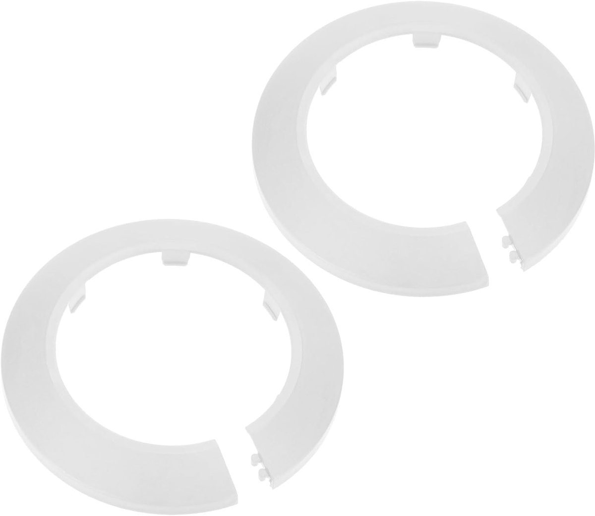 2-pack Pijpdekseldecoratie, geschikt voor 75mm buitendiameter flens waterpijp embleem Waterpijp afvoerlijndeksel voor radiatorpijp/waterafvoerbuis [Wit]