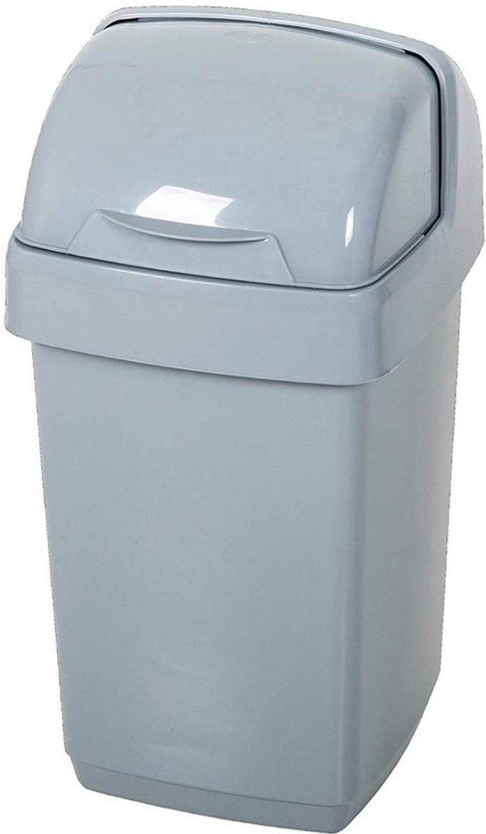 Badkamer Keuken Afvalbak 100% Gerecycled Kunststof 10 Liter Lichtgrijs