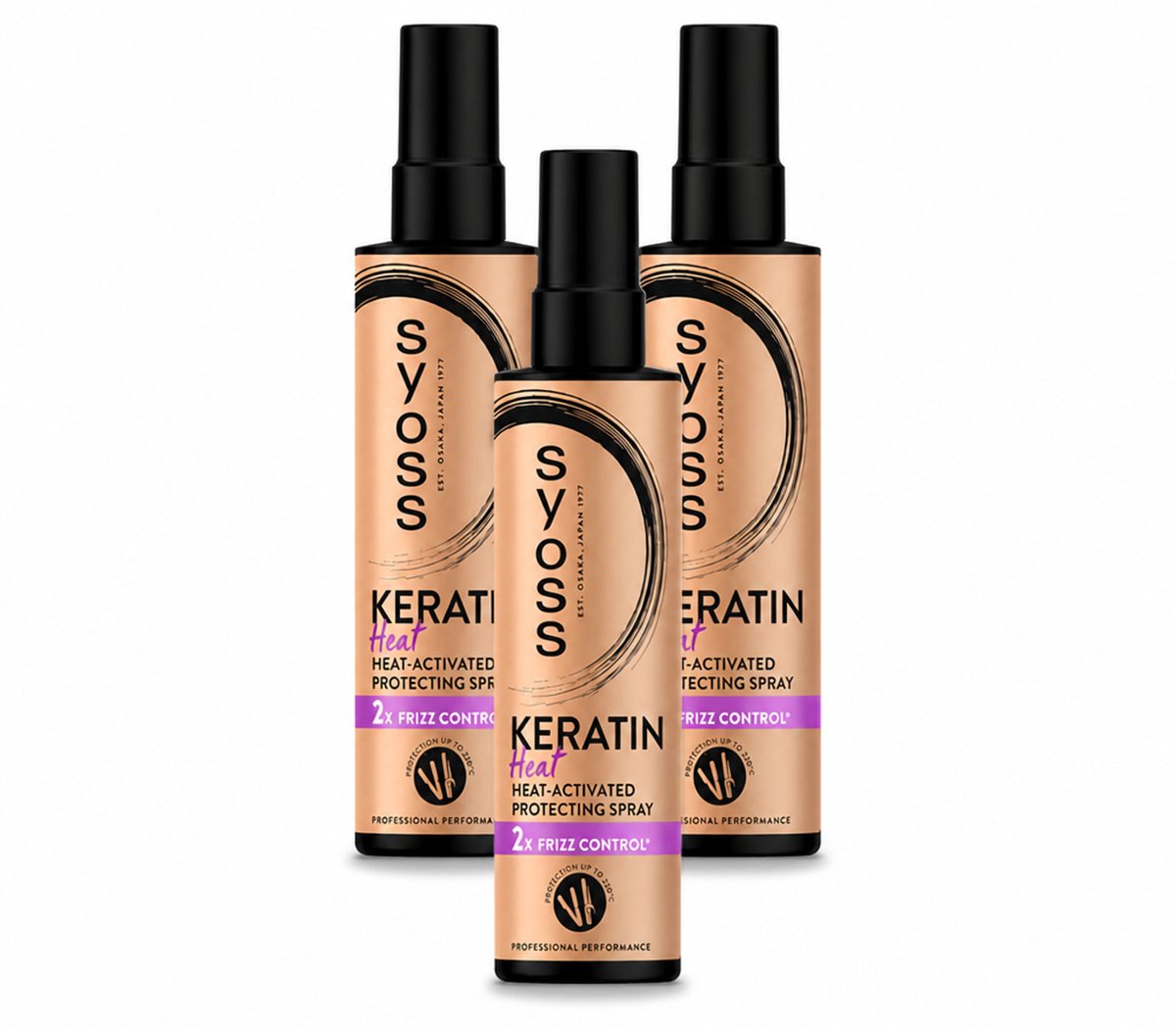 3 x Syoss - Keratin - Heatprotection Spray - Tot 220°C Bescherming - 200 ml - Voordeelverpakking - 3 stuks