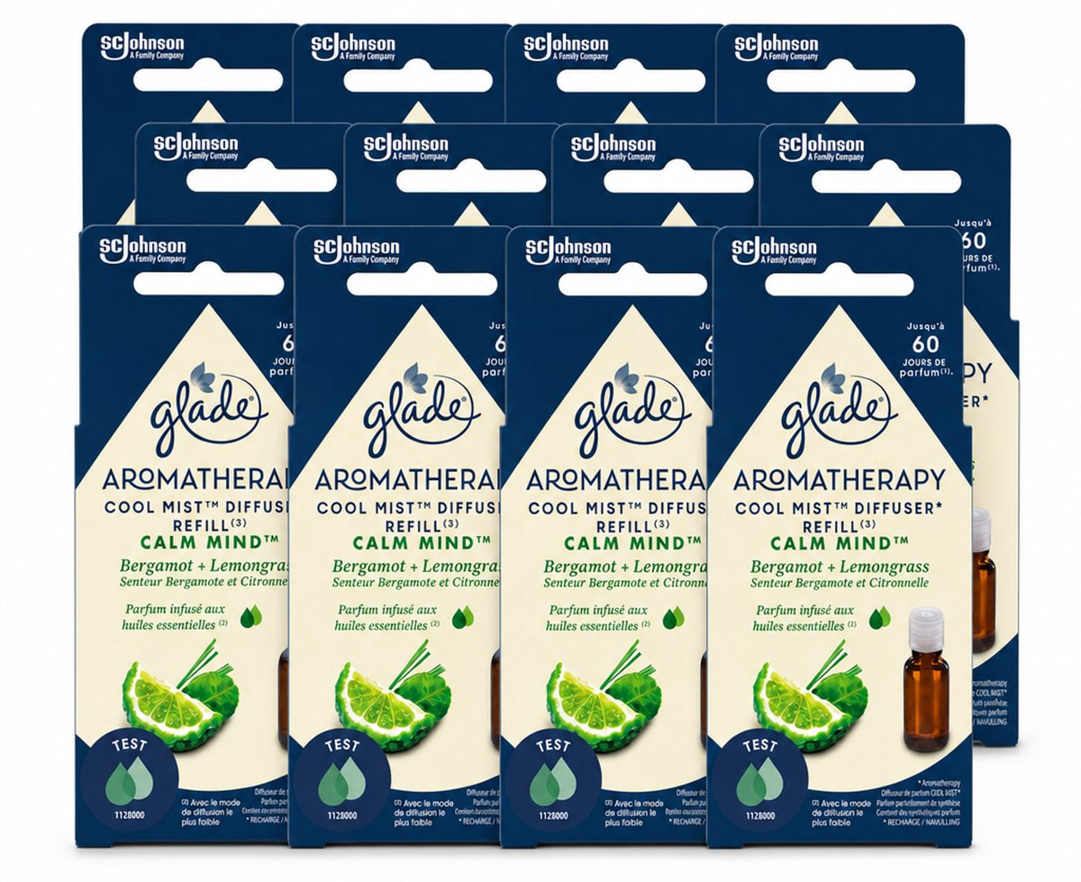 12 x Glade – Aromatherapy Mist Diffuser Navulling – Calm Mind – 17,4 ml - Voordeelverpakking - 12 stuks