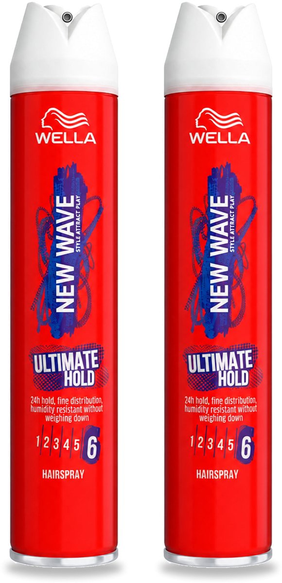 2 x Wella – New Wave Ultimate Hold – Haarspray – 400 ml - Voordeelverpakking - 2 stuks