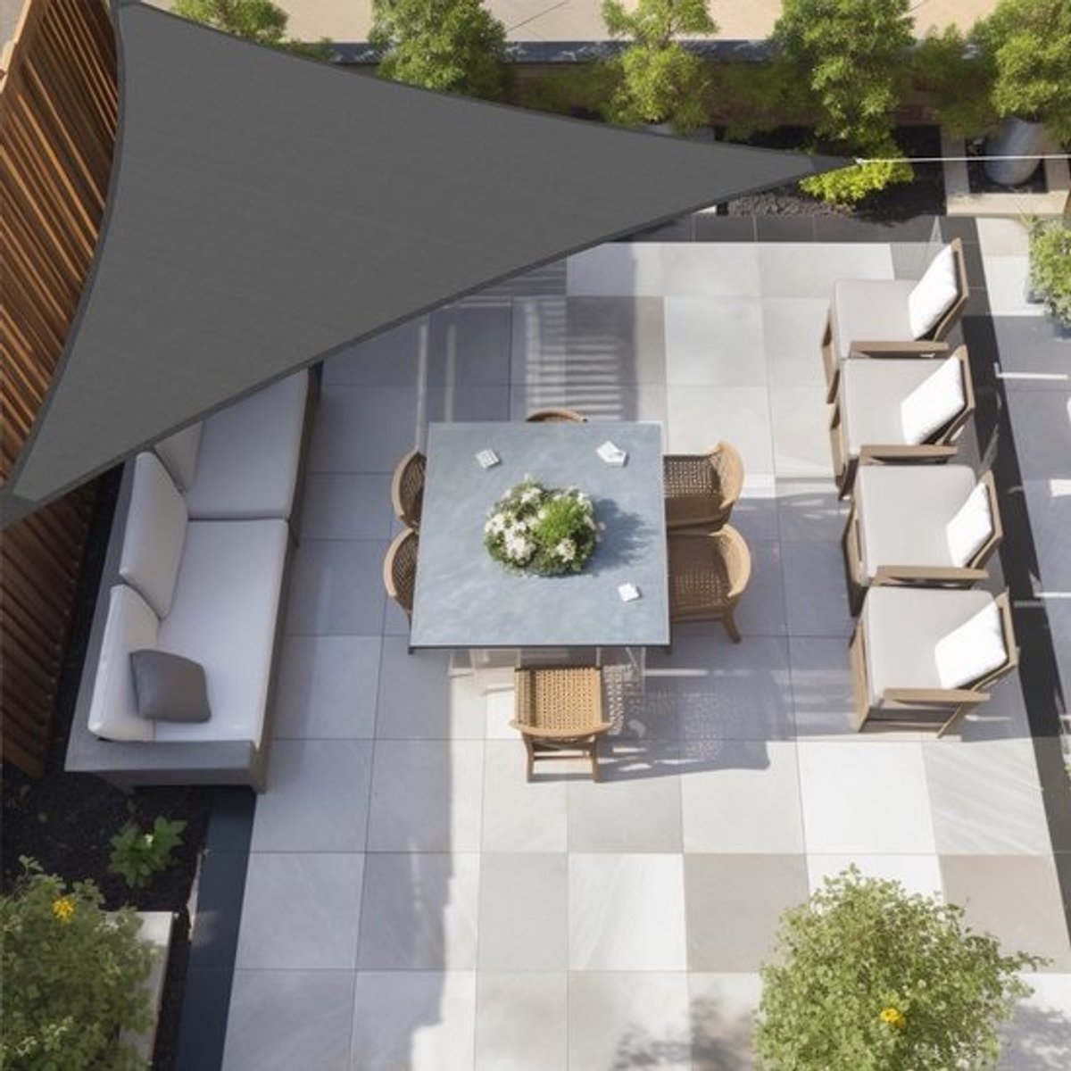 Driehoekig Waterdicht Zonnezeil 2x2m - UV-bescherming en Schaduwdoek voor Tuin en Terras