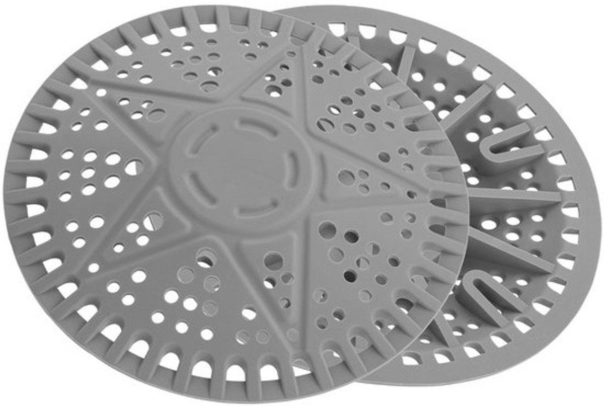 BOXOB 2Pcs Douche Afvoer Haar Vangers - Siliconen Drain Beschermers voor Bad en Wastafel (Grijs)