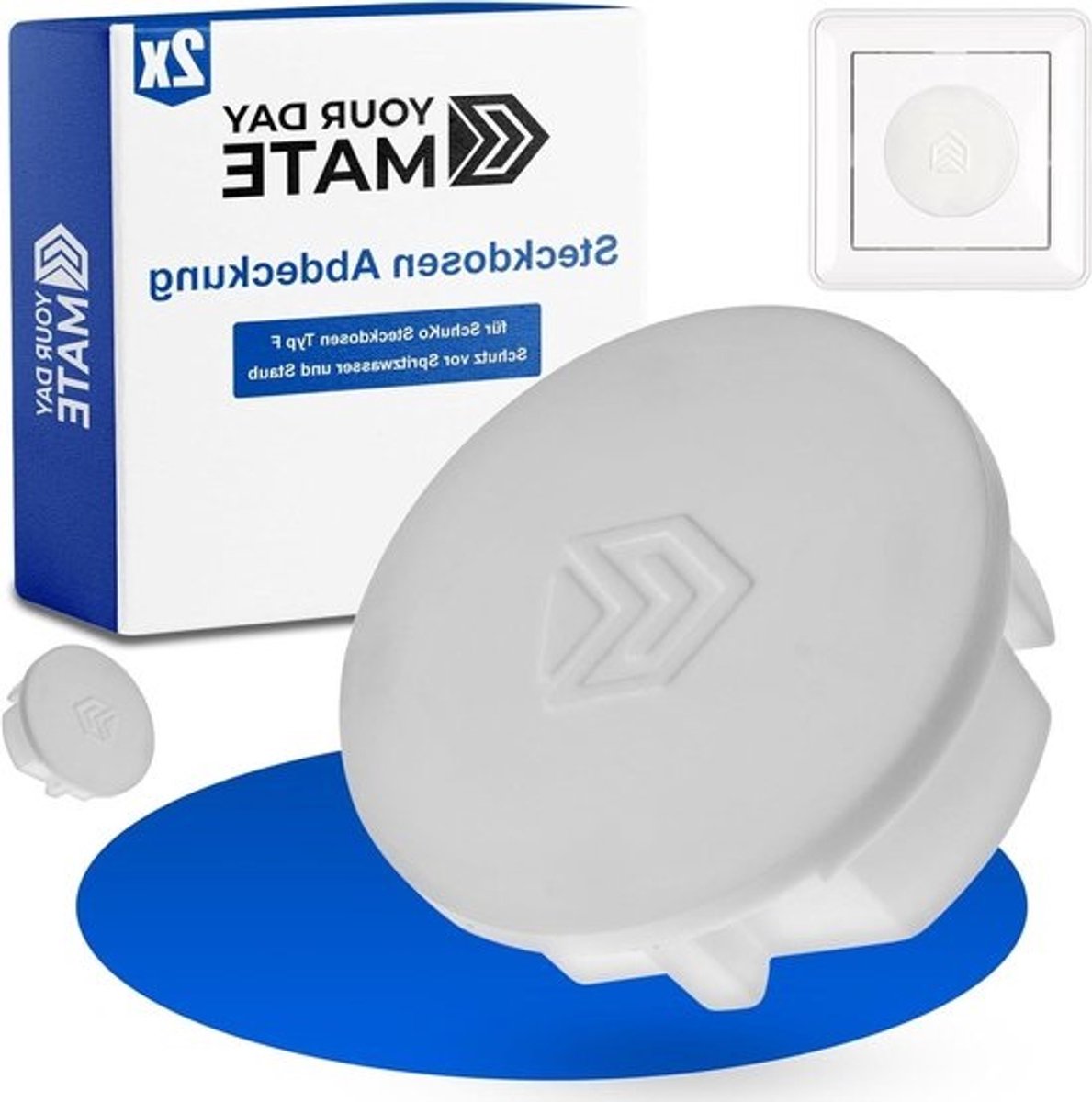 Stopcontact beveiliging wit stekkerbescherming tegen stof-spatwater Schuko type F deksel voor stopcontacten keuken - 2 stuks Stopcontact beveiliging