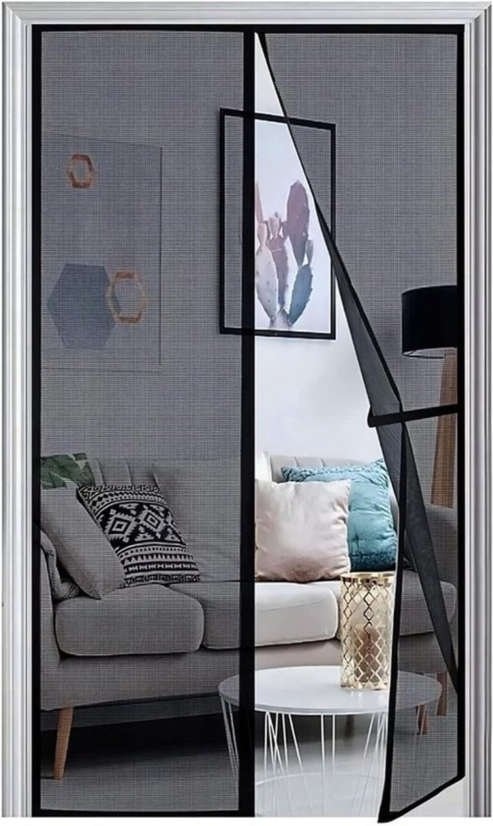 Dailygoods - Panngu Vliegenggitter balkondeur magneet 150 x 225 cm, 2024 versterkt vliegengordijn terrasplank magnetische deur zonder boren, vliegennet balkon insectenbescherming deur, magnetisch mozaïekgordijn