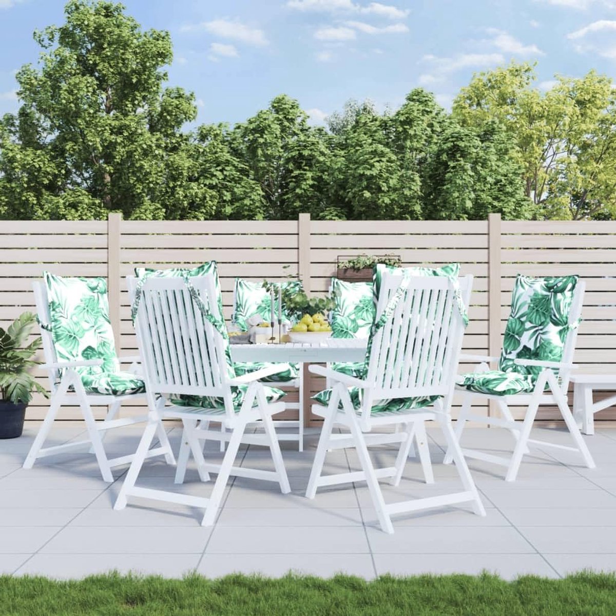 Rugleuning kussens 6 stuks. Bladpatroon Oxford stof outdoor kussens met anti-slip ontwerp en ademend materiaal voor tuinmeubelen en binnen