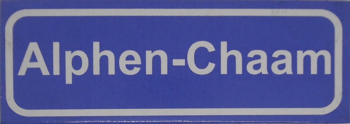 Souv© - koelkast magneet - plaatsnaam bord - kombord - souvenir - koelkastmagneetje - relatiegeschenk Alphen-Chaam