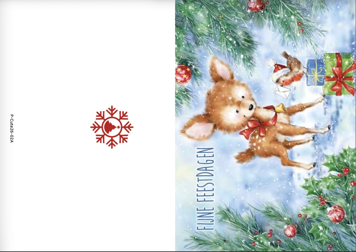Kerstkaarten box Cute 4 Animal