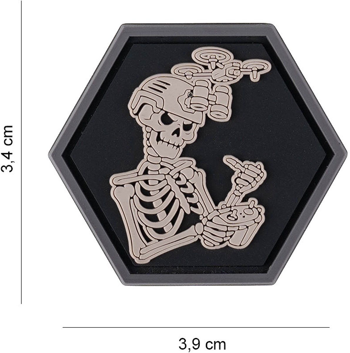 Embleem 3D PVC Hexagon Drone Skull Operator Finger #8020