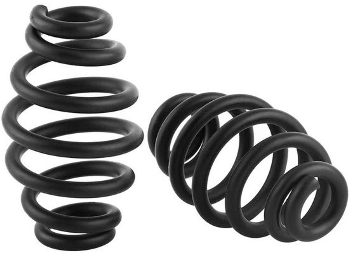 Zwart Stalen Solo Zadelvering voor Chopper en Bobber Motorfietsen - 3 Inch Hoogte, 1 Paar, Duurzaam en Comfortabel
