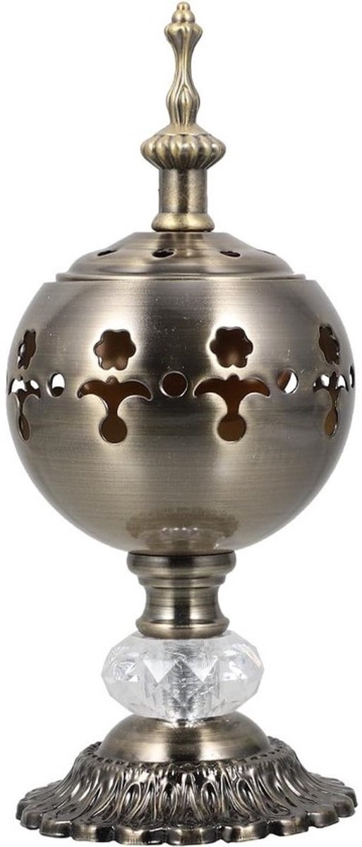 Mosquito Spiral Houder - Arabische metalen wierookbrander voor bakhoor en houtskool - Decoratieve wierookhouder - Brons