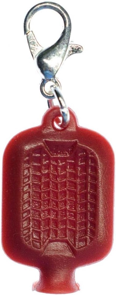 Warmwaterkruik miniatuur charm rood - handgemaakte modesieraden I kettinghanger verzilverd - bedelhanger bedelarmband - hanger voor armband, 23mm, Metaal Katoen, Geen edelsteen