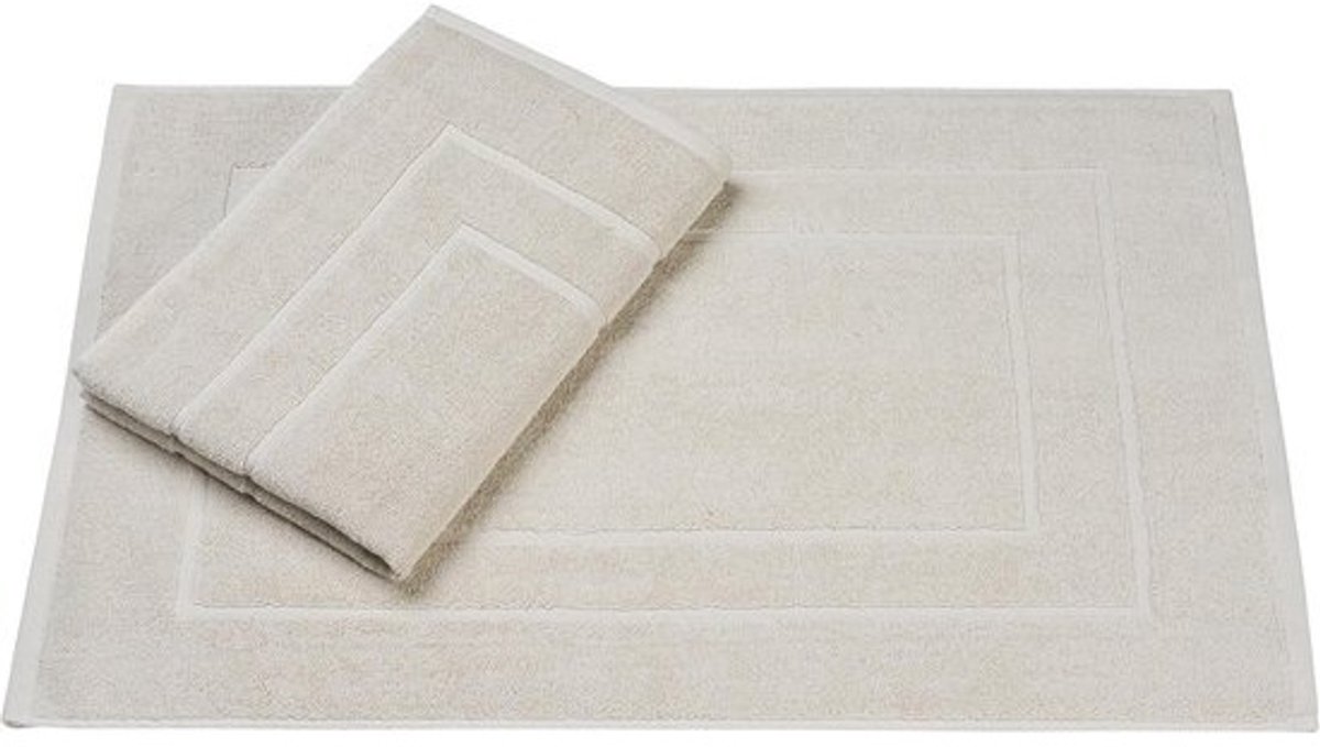 Douchemat Set van 2 | 50 x 70 cm | 100% Katoen | Beige | Pluisvrij & Duurzaam