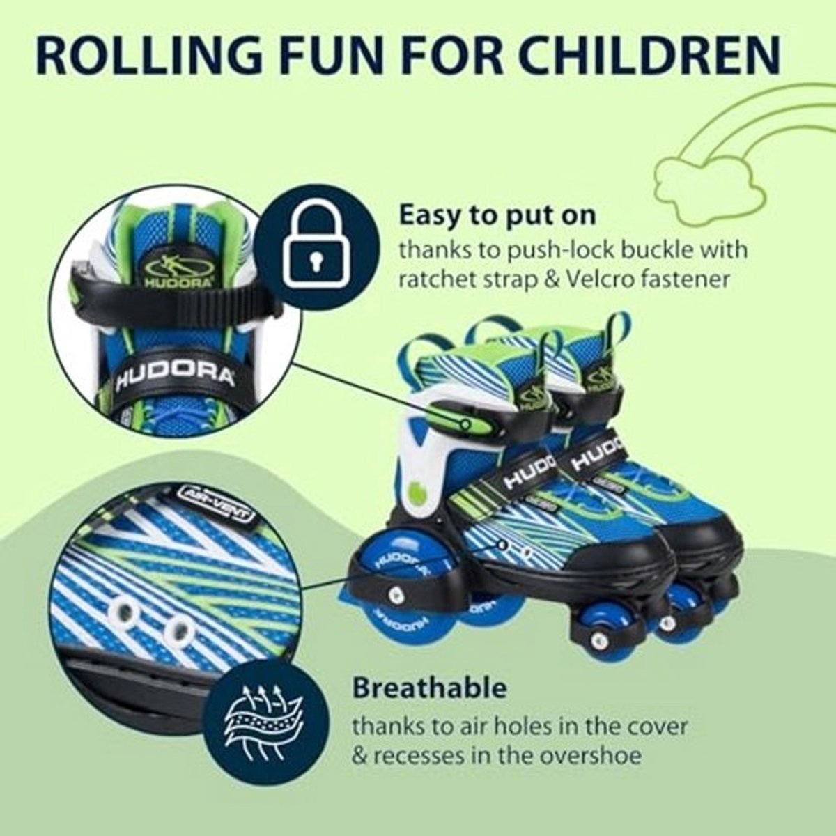 My First Quad Roller Skates Size 26-33 - Perfect for Kids