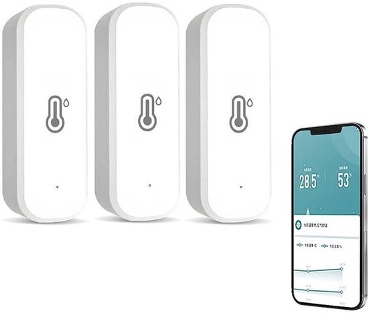 Draadloze WiFi Hygrometer en Thermometer Sensor voor Binnen en Buiten - Temperatuur en Vochtigheid Monitor