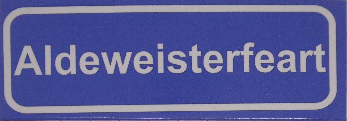 Souv© - koelkast magneet - plaatsnaam bord - kombord - souvenir - koelkastmagneetje - relatiegeschenk Aldeweisterfeart
