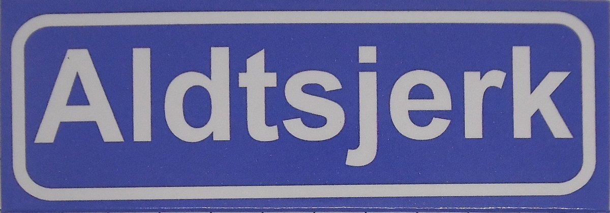Souv© - koelkast magneet - plaatsnaam bord - kombord - souvenir - koelkastmagneetje - relatiegeschenk Aldtsjerk