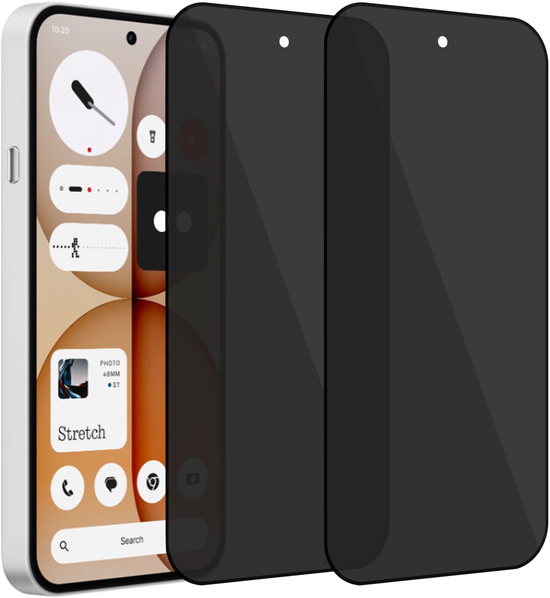2x Privacy Screenprotector geschikt voor Nothing Phone 4a - Anti Inkijk - Gehard Glas geschikt voor Nothing Phone 4a