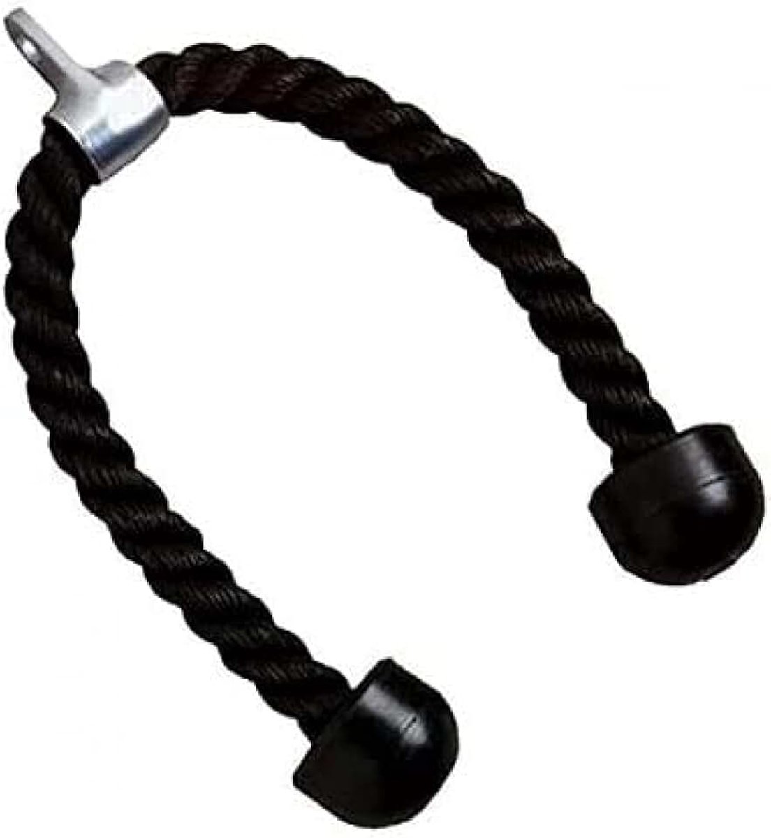 Triceps touw, zwaar zwart triceps touw, triceps touw pull-down kabel, fitness accessoire nylon machine met roestvrijstalen body trekkoord