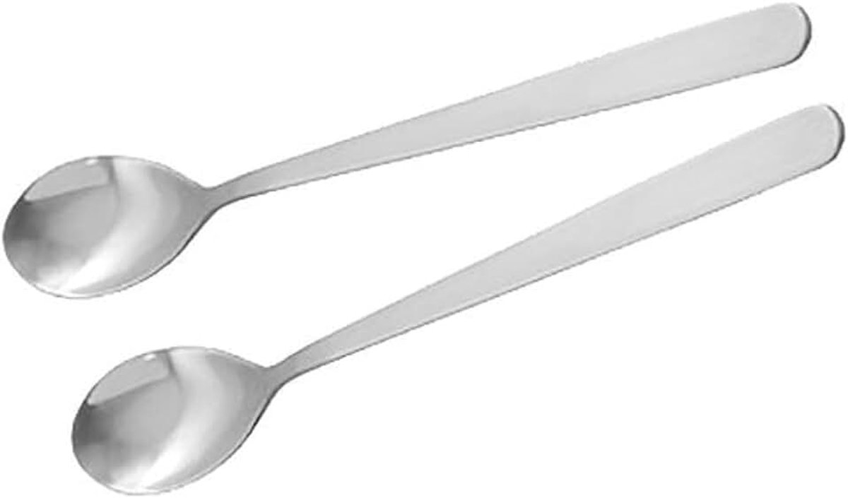 Nirosta Latte Macchiato Lepel Parijs 19,5cm 2delig, RVS Zilver, 19,5 x 4 x 2 cm