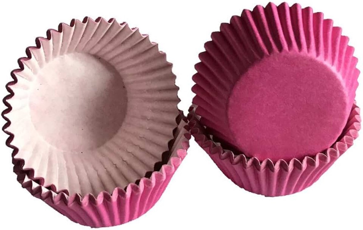 Muffinvormen/cupcakevormpjes Hot Pink van papier 40 stuks