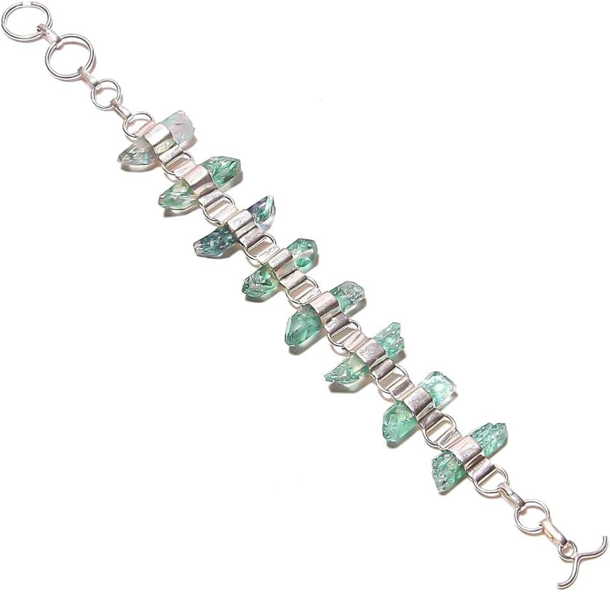 Fashon! Rough Rock Crackle Quartz BRACELET 7-9" Long HANDMADE Silver Plated Full Variety Jewelry Store All Occasions
