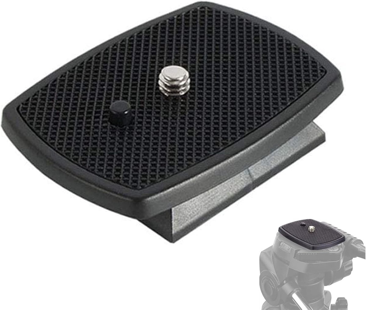 Snelwisselplaat, universele camera-snelwisselplaat, zwarte snelkoppelingsplaat, statiefkop voor de meeste statieven, met 1/4 inch schroef
