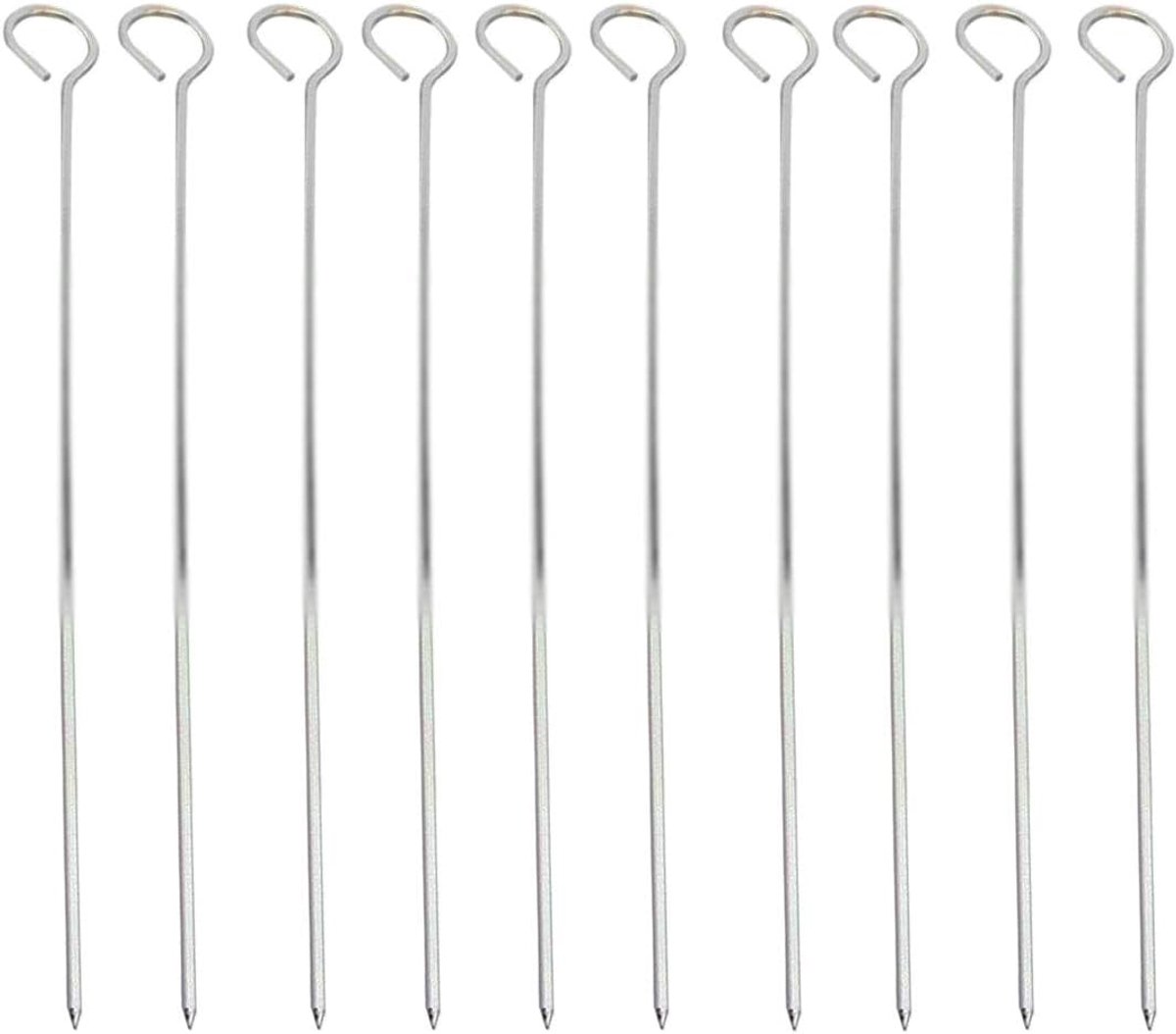 20 grillspiesen, roestvrij staal, 20 cm, shasliekspiesen, vleesspiesen, groentespies, rond