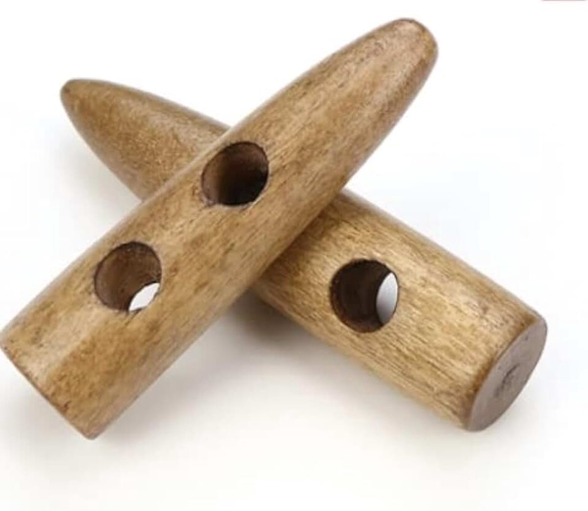 Knevelknopen, koffiebruin, 40 mm, 2 gaten, wigvorm, langwerpige knopen, wigknoppen om te naaien en te knutselen - jasknopen