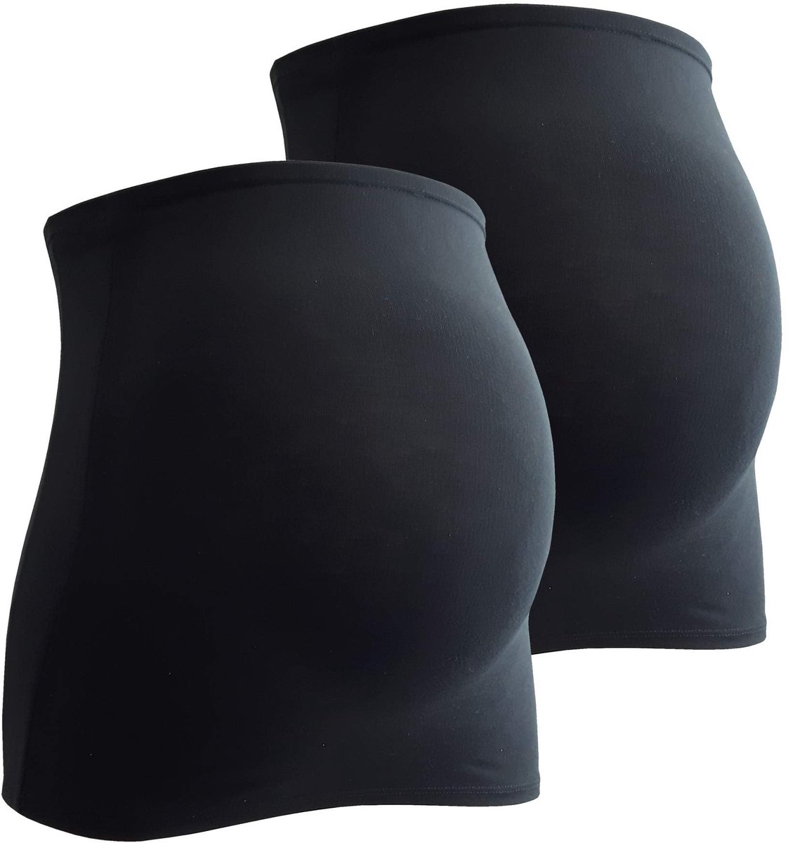 Band dubbelpak voor de zwangerschap. Inhoud: 2 buikbanden - zwangerschaps-buikbanden - rugwarmershirt verlenging, zwart, XL/XXL
