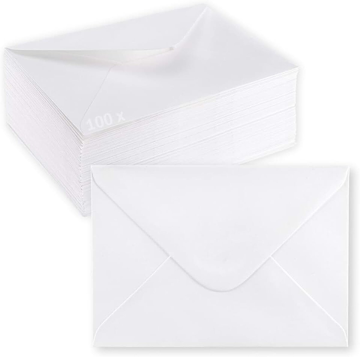 Enveloppen, 16,2 x 11,4 cm, wit, 100 stuks, 120 g/m², zelfklevende enveloppen voor bruiloftsfeest, ansichtkaarten, uitnodigingen, wenskaarten