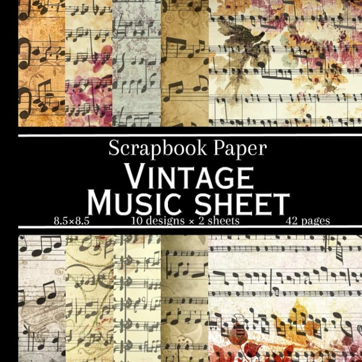 Paper: 20 Old Floral Styled Double Sided Sheets, Decorative Craft Paper Pad Supplies for Scrapbooking