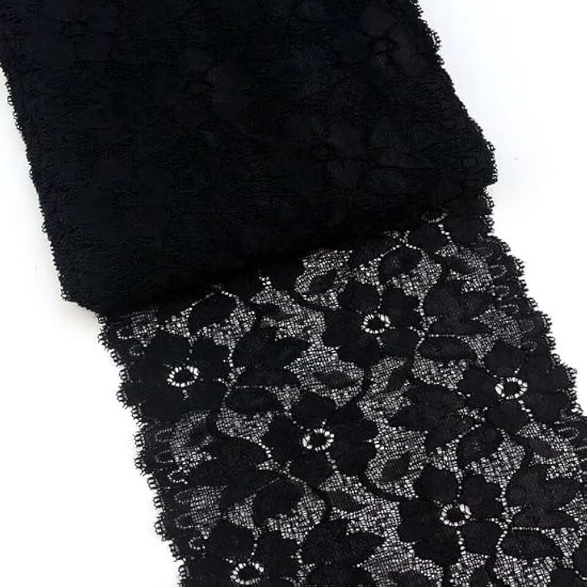 Kant 1meter zwart Extra Breed Band 16 cm Elastisch kanten kanten stretch lint stretch