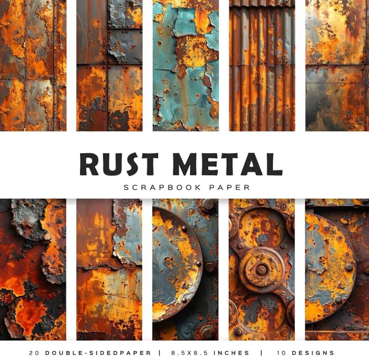 Metal Scrapbook Paper: Double-Sided Decorative Craft Papers for JunkJournals, Wrapping, Card Making, Mixed Media & More