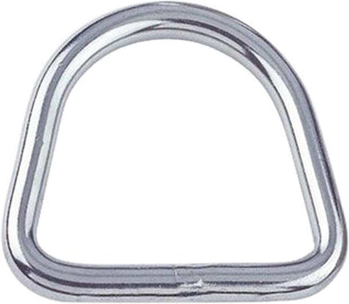 D-ringen van roestvrij staal, 4 x 20 mm, 1 stuk, gelast en gepolijst, D-ringen van A4 V4A- AISI 316 - NIRO, Nirosta (ideaal als schakel tussen kettingen en hondenriemen)