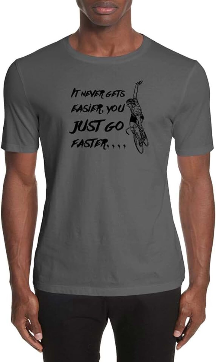 Gemakkelijker. Fietsen T-Shirt. Art-08 - grijs - M